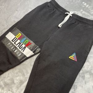 Black Pyramid Joggers Sweatpants Mens M Black Embroidered Logo‎ Streetwear